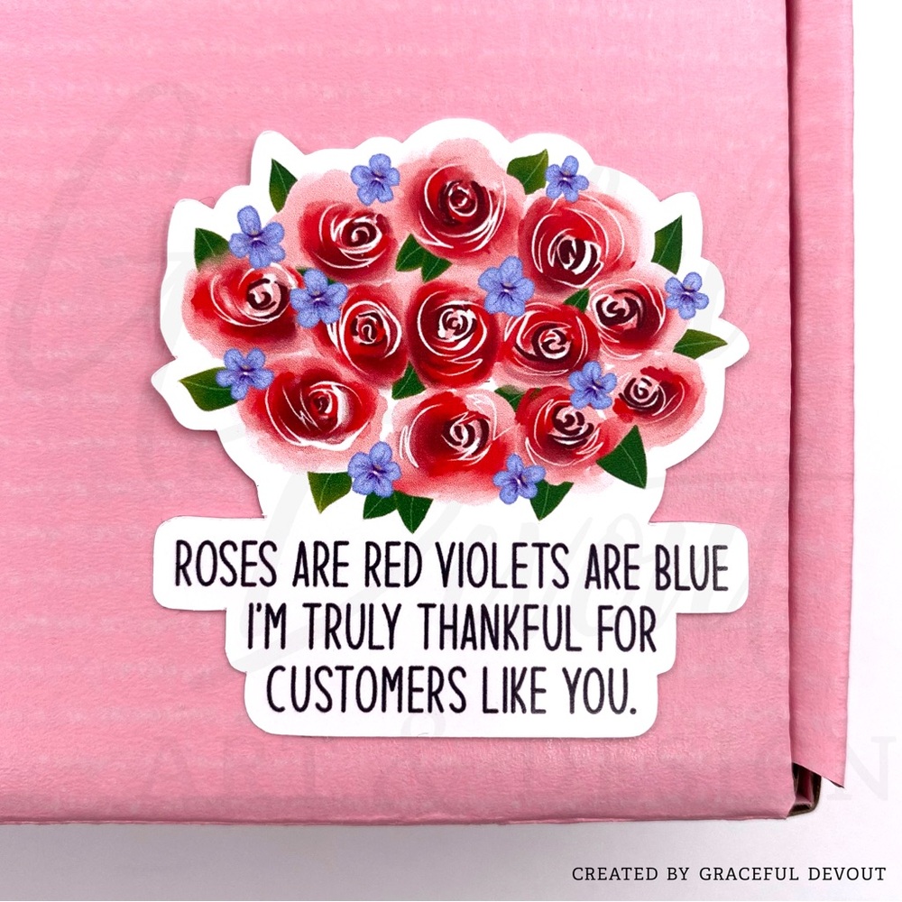 Roses Are Red Violets Are Blue- 2" (inches) (96ct.) Stickers - Picture 3 of 4